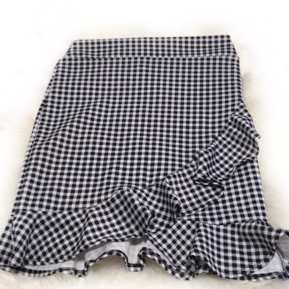 Gingham Ruffle Skirt